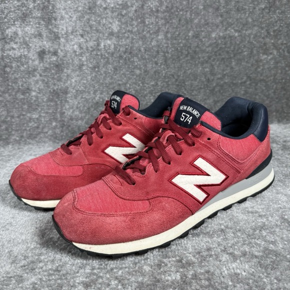 New Balance 574 Shoes Men's 12 Red Suede Sneakers Casual ML574PRD - Picture 1 of 8
